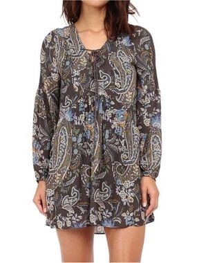 Free People Rain or Shine paisley mini dress